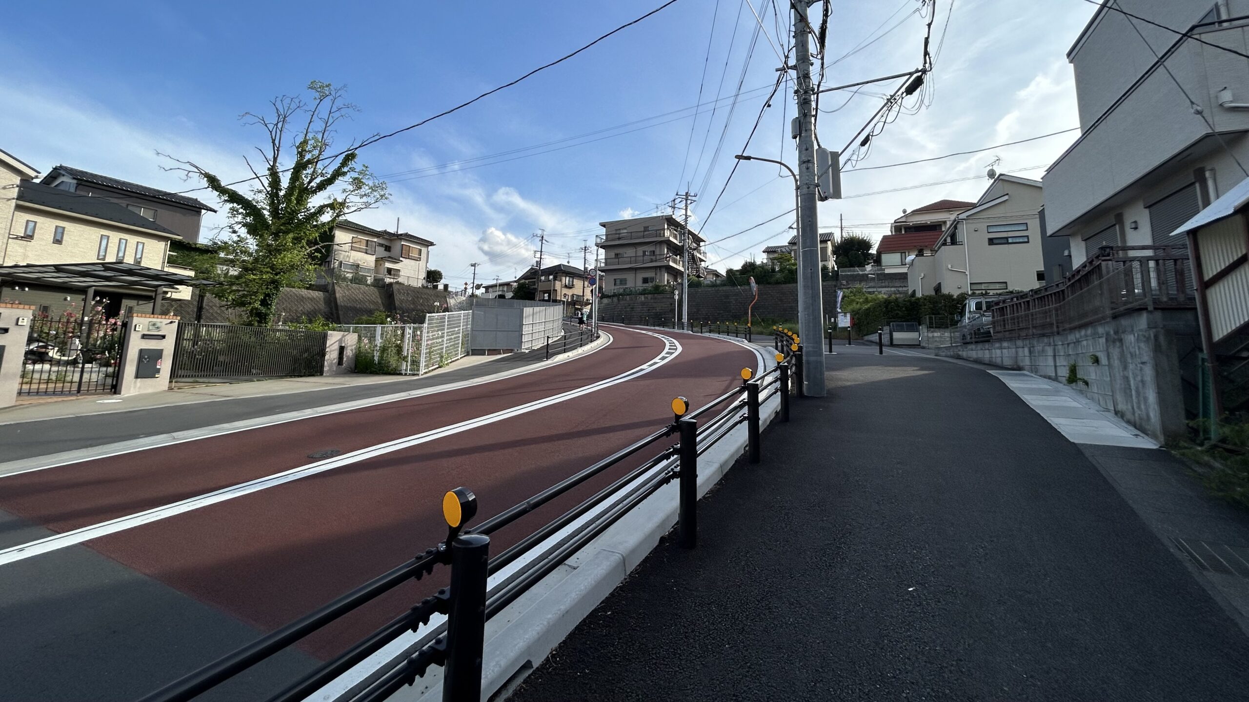 じゅんさい池公園に向かって下っていく道